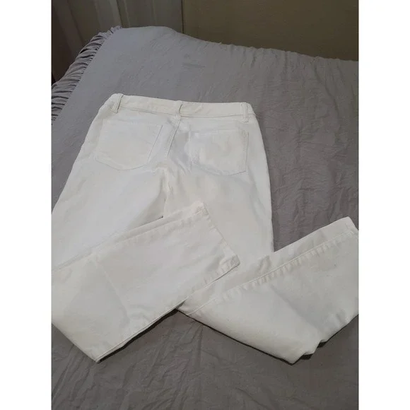 Talbots White Flawless Jeans Womens size 8 Slim Ankle classic 5 pocket coastal - Picture 6 of 10